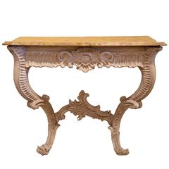 19th Century Italian Carved and Painted Faux Marble Top Console Rococo Style 12