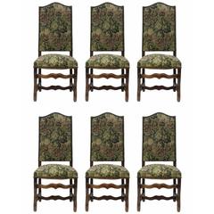 Six Dining Chairs French Os De Mouton Louis XIII Style