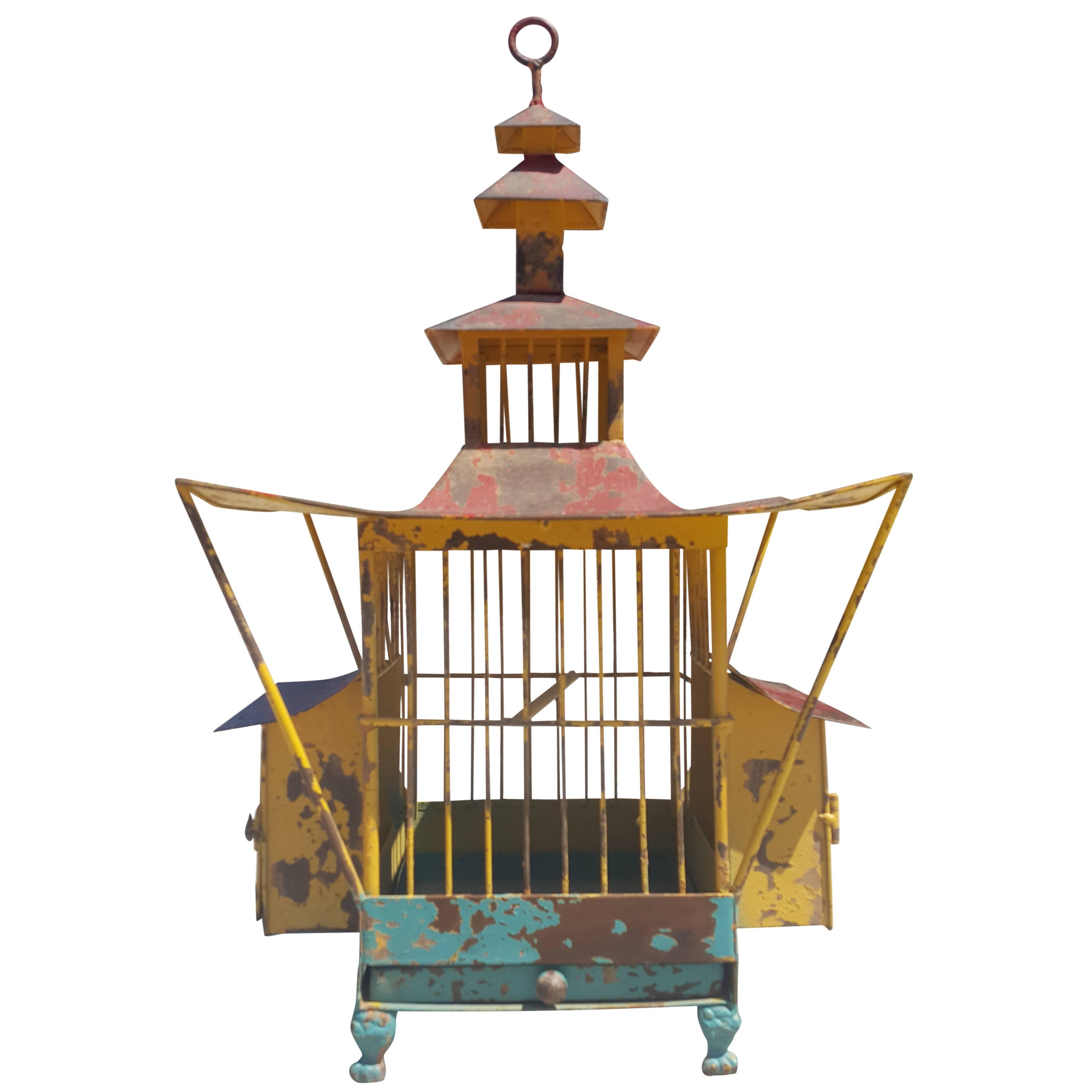 19th Century Japanese Antique Pagoda Shape Birdcage Decorative