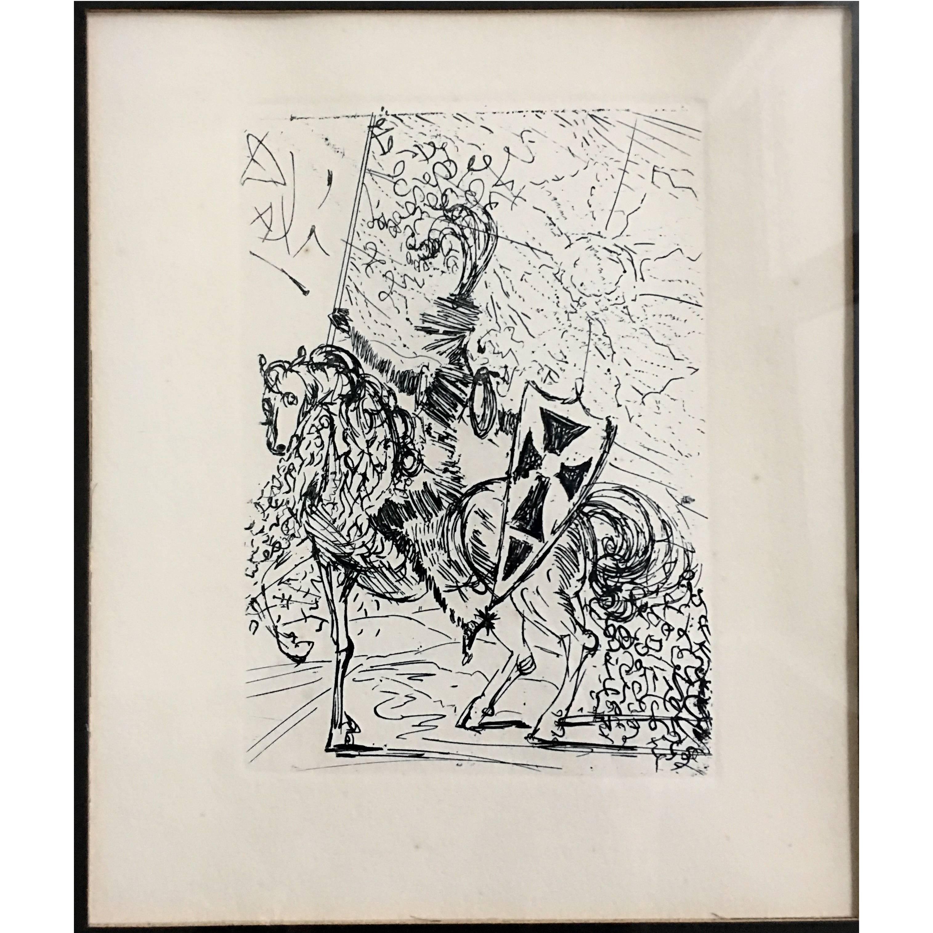 Salvador Dali Original Lithograph, "El Cid" Framed, 1965