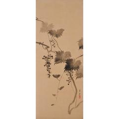 Suzuki Kiitsu, 'Grapevines', Japanese Wall Panel Painting 12