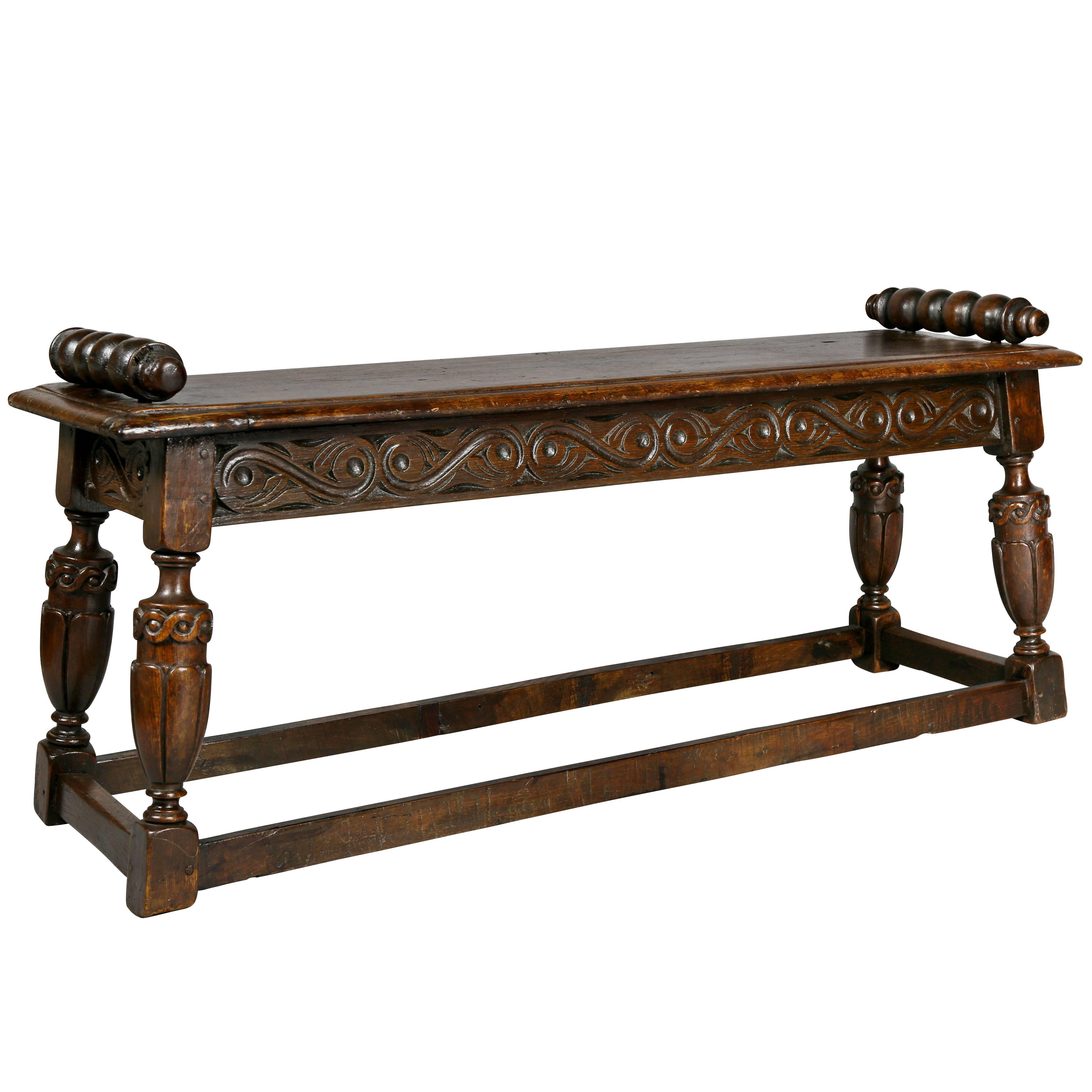 Jacobean Style Oak Bench