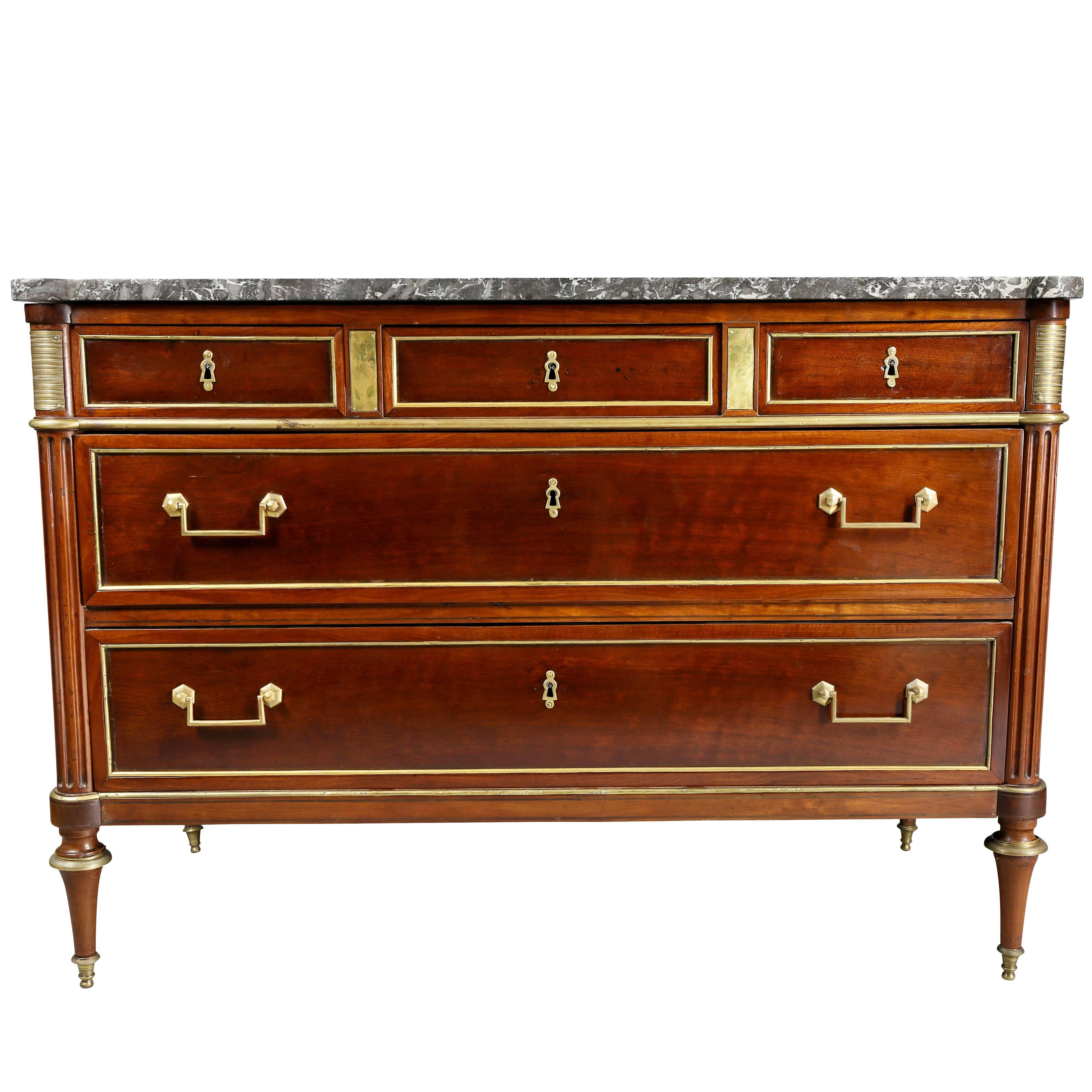 Directoire Mahogany and Brass-Mounted Commode