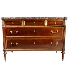 Directoire Mahogany and Brass-Mounted Commode
