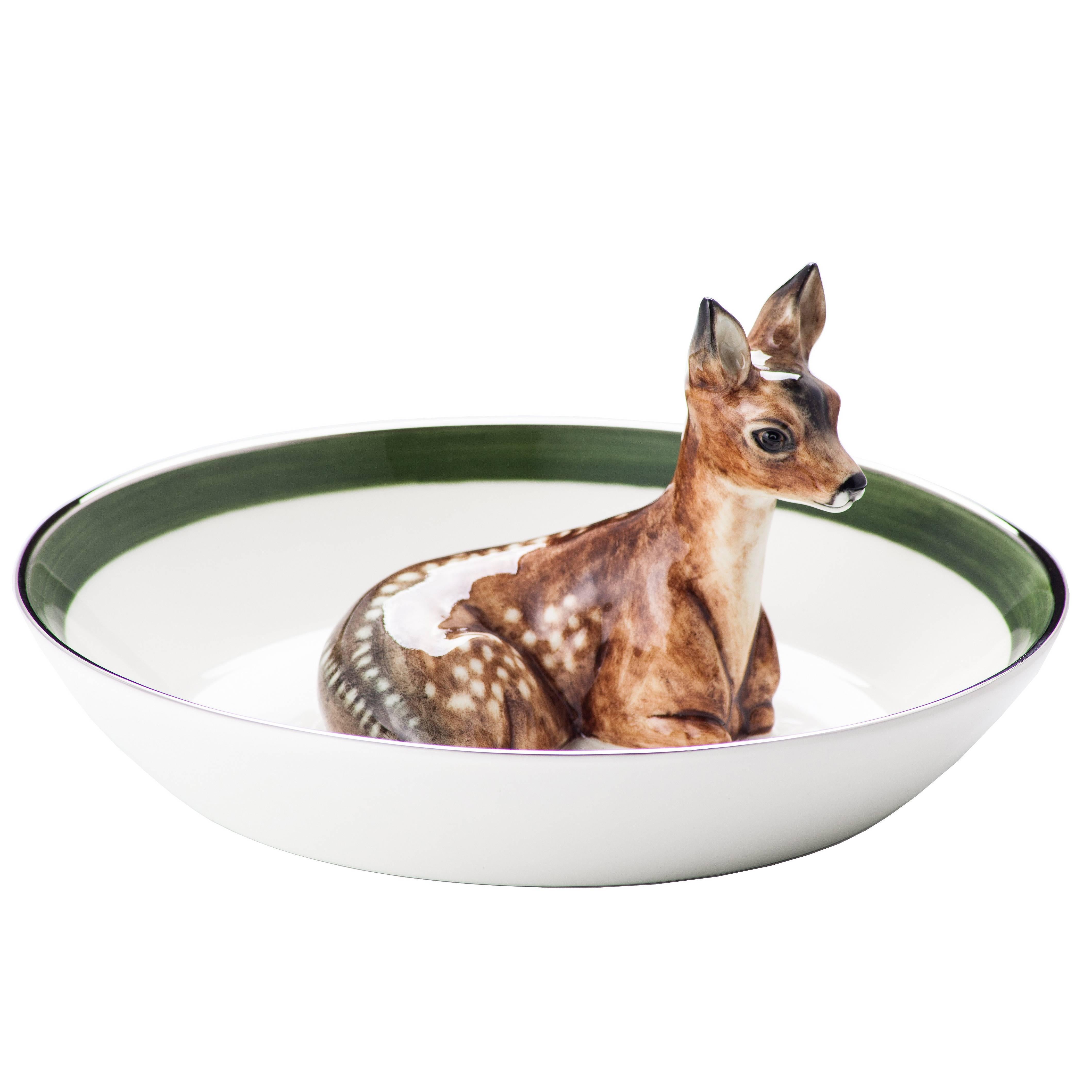 Black Forest  Porcelain  Bowl with Deer Figure Sofina Boutique Kitzbuehel 