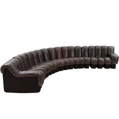 Used De Sede DS 600 Non Stop Sectional Sofa in Dark Brown Leather