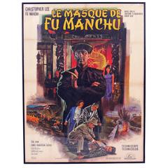 Grande affiche de film française du milieu du siècle Le Masque de Fu Manchu