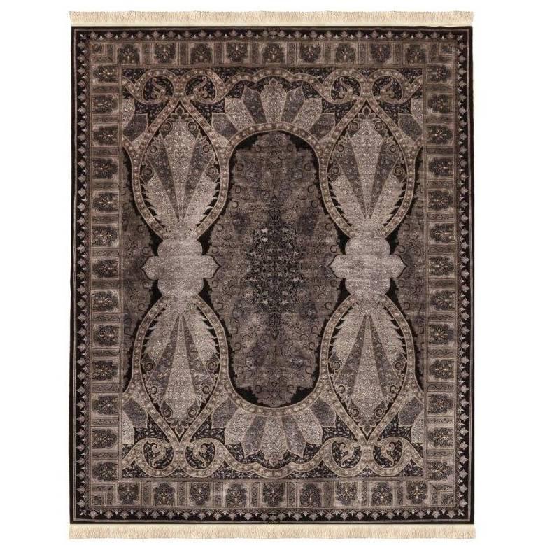 Unique 'Queen's Delight' Silk Hand-Knotted Turkish Rug For Sale
