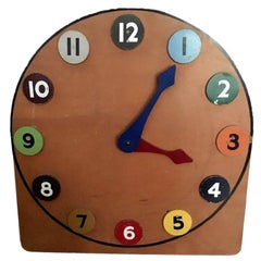 Vintage Elementary School Clock Teaching Aid