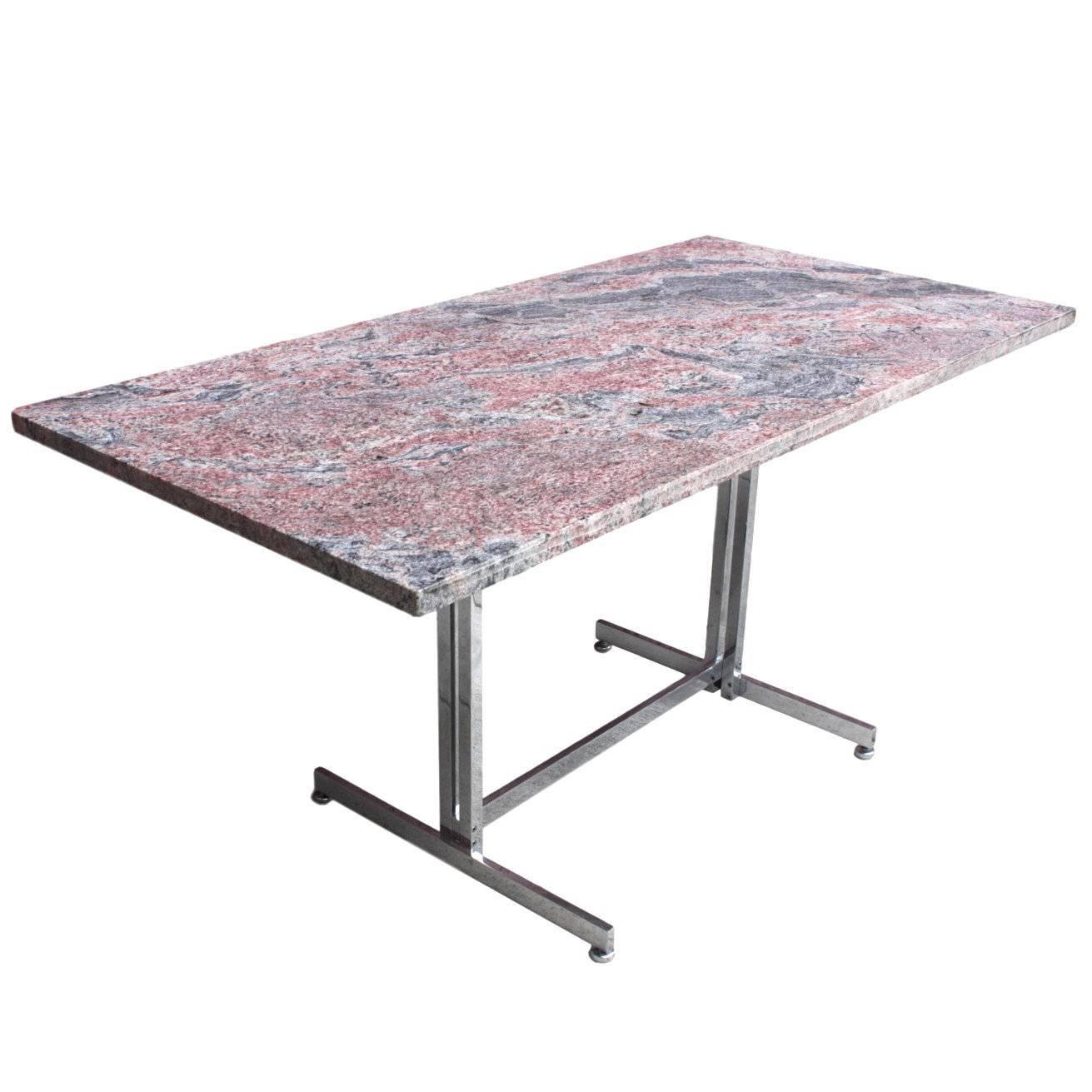 MidCentury Modern MarbleTop Chrome Table by Hugh Acton at 1stDibs