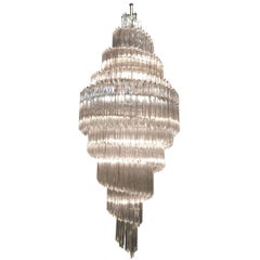 Monumental Spiral Crystal Venini Chandelier 4