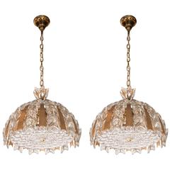 Pair of Crystal and Gilded Brass Chandeliers by Palwa of Germany 7