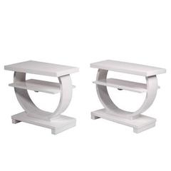 Pair of Art Deco White Lacquer End Tables 11