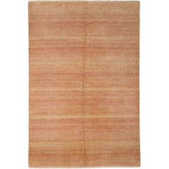 One-of-a-Kind Solid Wool Hand-Knotted Area Rug, Apricot, 6
 1 x 9
 4
