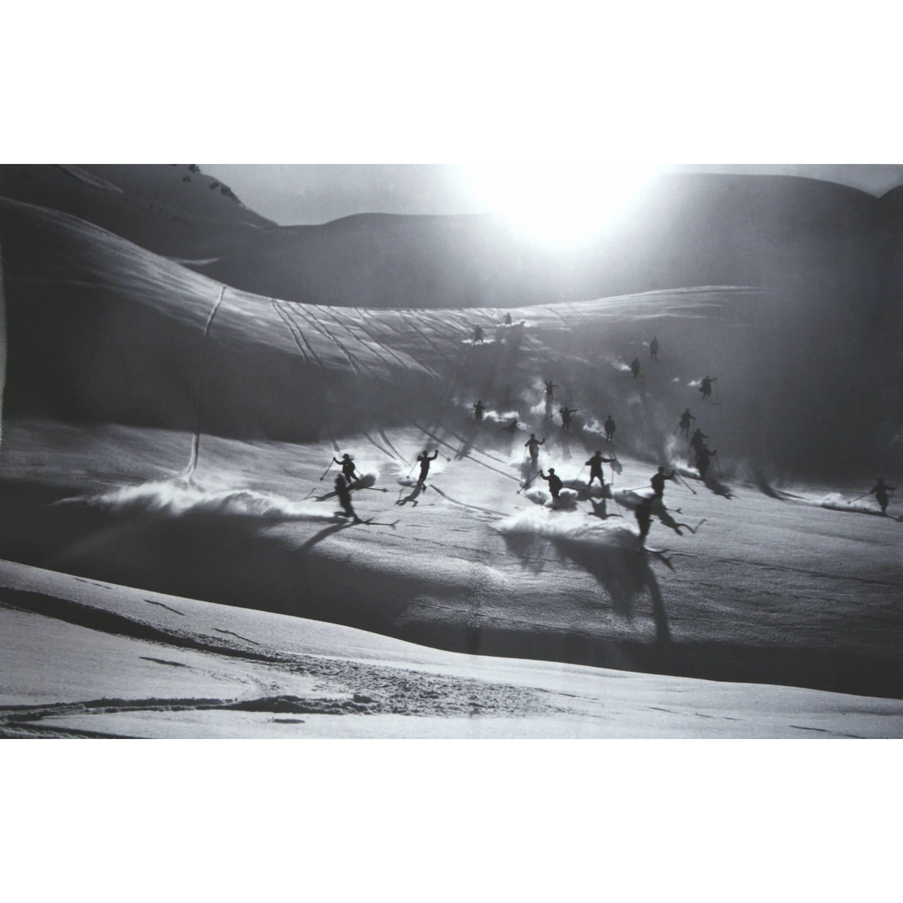 Ski Photography, Happy Skie, Alpine Ski Photograph, Image from the 1930's
