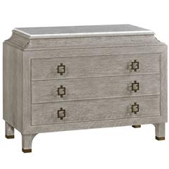 Grey Oak Chest of Drawers with Marble Top