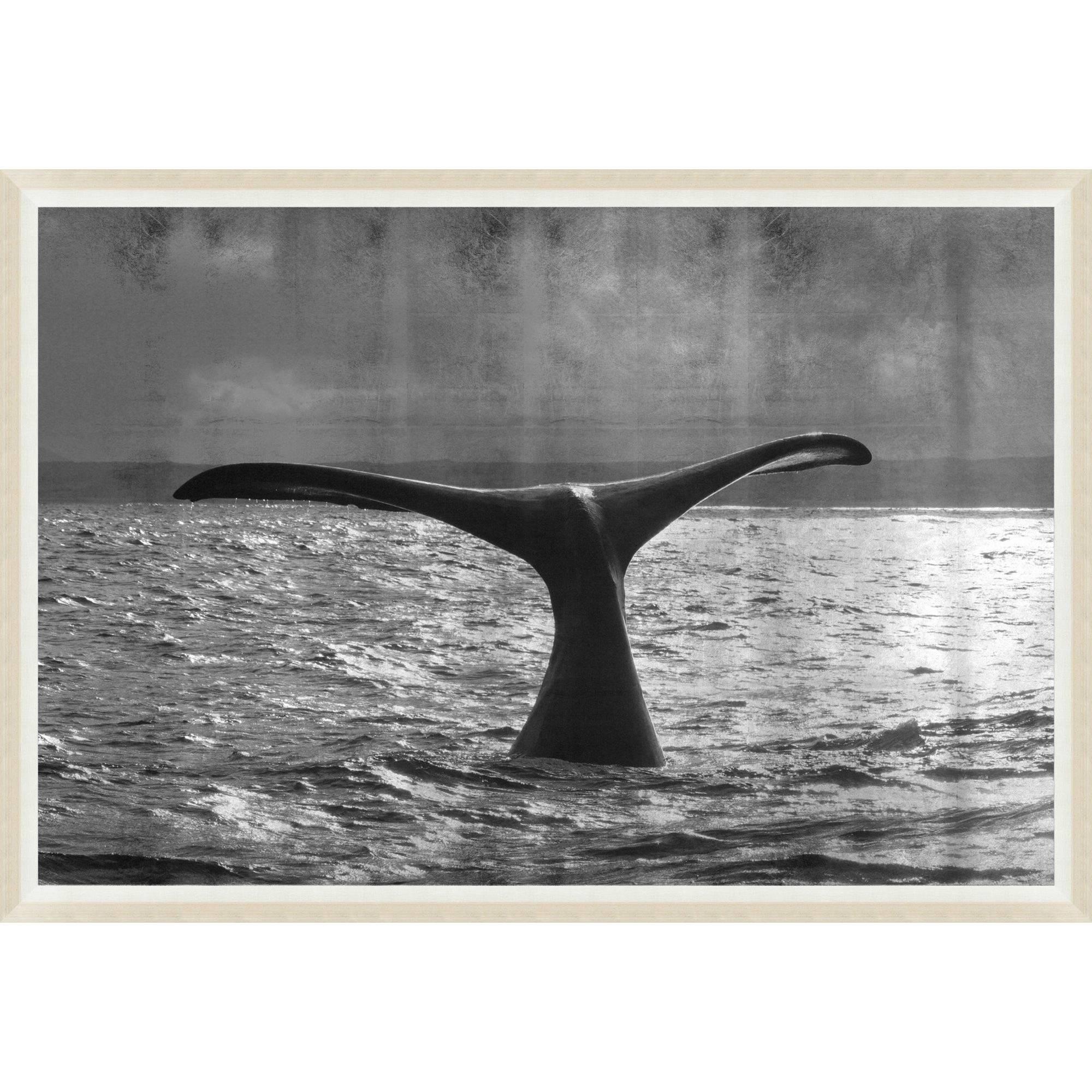Whale Tail on Silver Gilt Paper For Sale