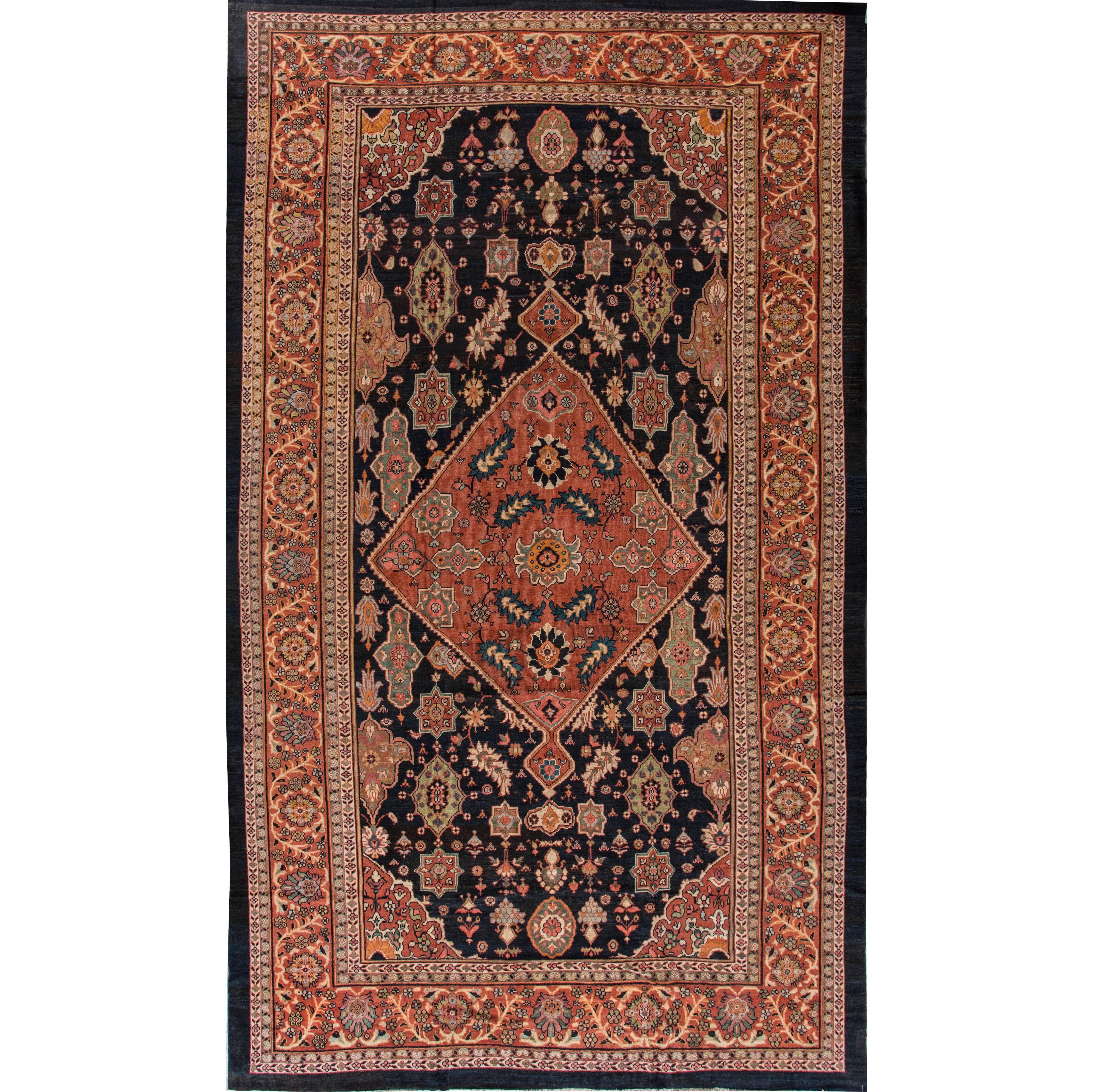 Simply Beautiful Antique Persian Mahal Rug For Sale