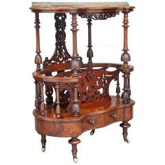 Antique 19th Century High Victorian Burr Walnut Canterbury