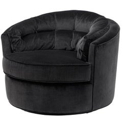 Cottage Armchair in Black or Faded Blue Soft Velvet 12