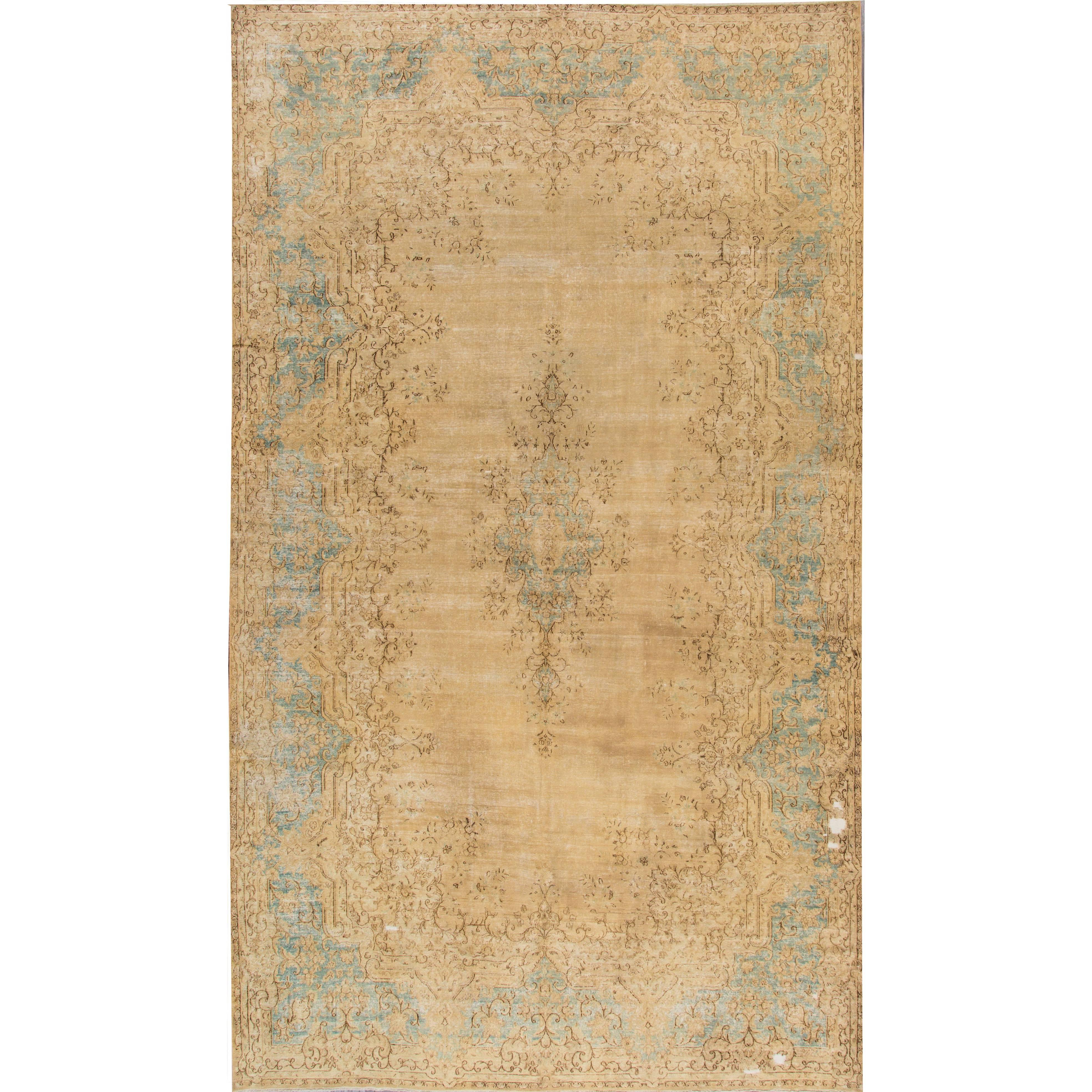 Simply Beautiful Antique Kerman Rug For Sale