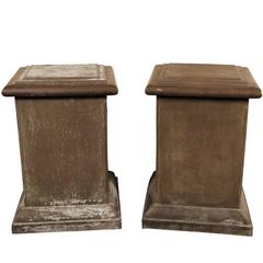 Pair of Heavy Fiberglass Garden Pedestal Columns