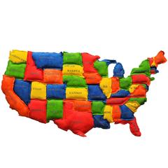 Giant Soft Sculpture Map of USA by Michelle Gamm Clifton