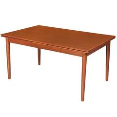 Danish Modern Expanding Draw-Leaf Teak Dining Table