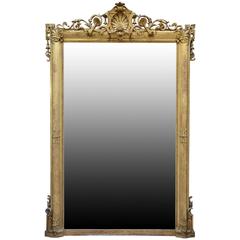 Restauration Gilded Wood Mirror, 19th Century