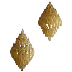 Pair of Diamond-Shaped Wall-Sconces by Venini