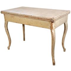 18th Century French Game Table with Cabriolet Legs and Original Paint
