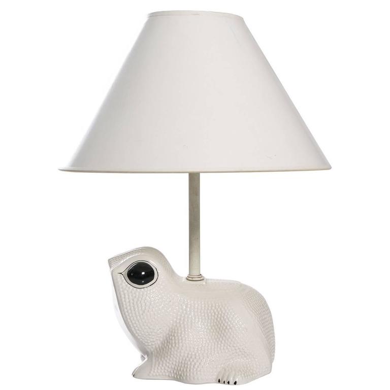 Ceramic Frog Lamp For Sale at 1stDibs