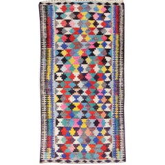 Tapis Kilim vintage magnifiquement conçu