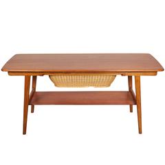 1950s Teak Coffee Table or Sewing Table