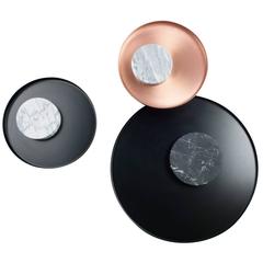 Low Salute Coffee Table, Black Marble, Copper Tray