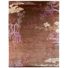 Large Oriental Silk Tree and Cloud Motif Area Rug 12