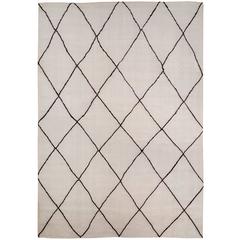 White Mohair Rug with Black Diamond 8