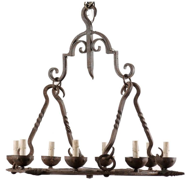 Wrought Iron Chandelier Lamp Chain Link Basket S Hooks Made By Elegant Wrought Iron Chandelier With Small Globe Glass And Candles