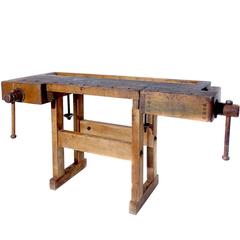 Antique 1800s Carpenters Workbench