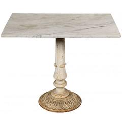 Antique Marble Topped Cast Iron Table