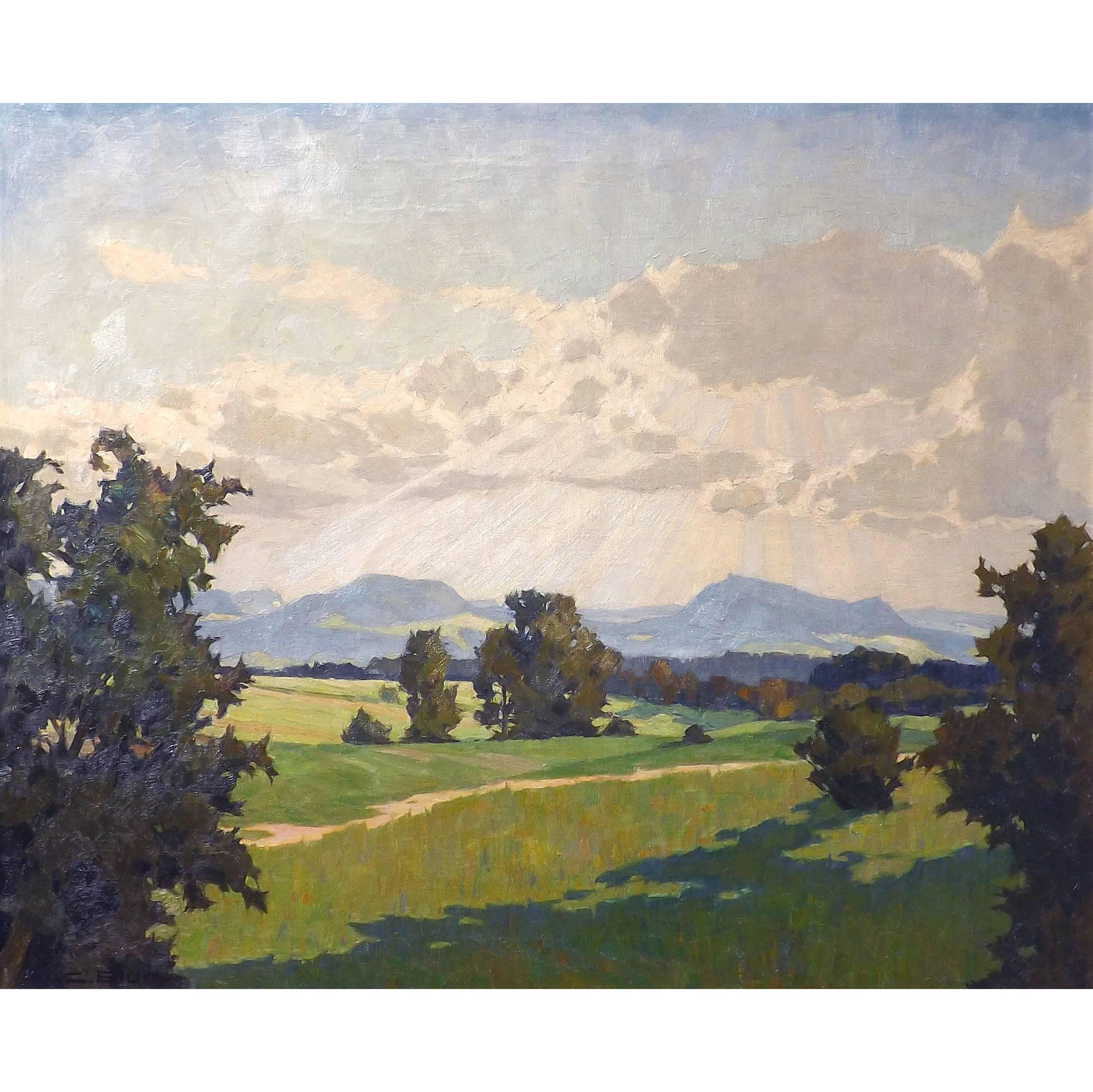 Sunlight Breaking through the Clouds by Carl Blum For Sale