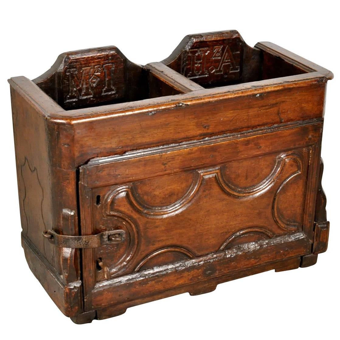 Italian 17th Century Primitive Collection Box For Sale