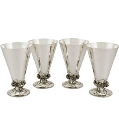 1930s Set of Four Sterling Silver Vases