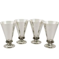 1930s Set of Four Sterling Silver Vases 9