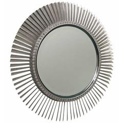 Vintage Round, Mid-Century Titanium Mirror Made from Rolls Royce Aircraft Engine Blades