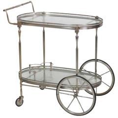 Directoire Style Chrome and Glass Bar Cart 10