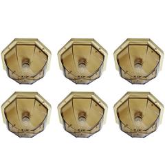Large Glass and Brass Flush Mounts Ceiling or Wall Lights by Limburg, 1960s 1