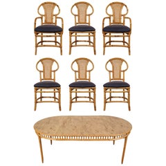 Rattan Table and Chair Set by Willow and Reed