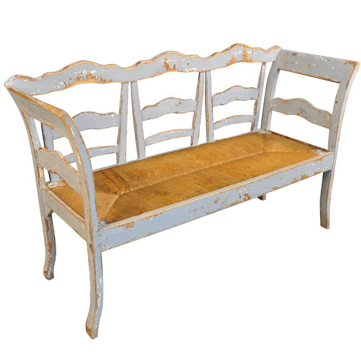 19th Century Painted Spanish Bench