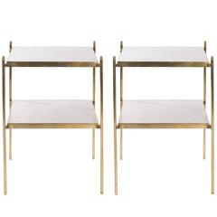 Tiered Brass Side Tables